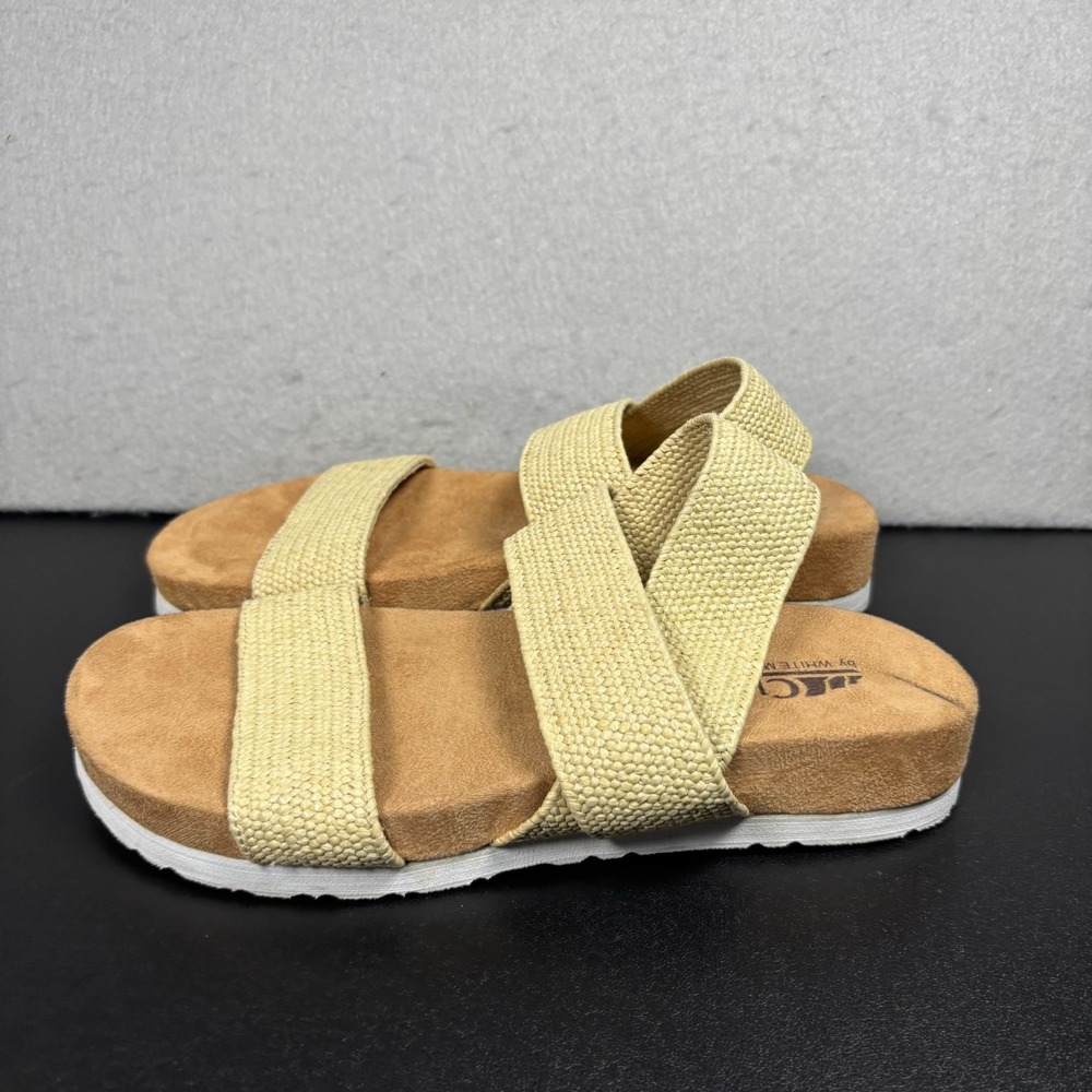 Cliffs White Mountain Tania Natural Beige Strappy Slide Comfort Sandals Size 8